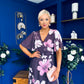 Saoirse Angel Sleeve Midi Dress Floral Burgundy