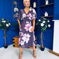 Saoirse Angel Sleeve Midi Dress Floral Burgundy