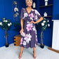 Saoirse Angel Sleeve Midi Dress Floral Burgundy