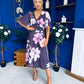 Saoirse Angel Sleeve Midi Dress Floral Burgundy