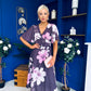 Saoirse Angel Sleeve Midi Dress Floral Burgundy
