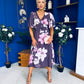 Saoirse Angel Sleeve Midi Dress Floral Burgundy
