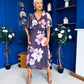 Saoirse Angel Sleeve Midi Dress Floral Burgundy