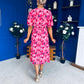 Saoirse Angel Sleeve Midi Dress Floral Pink