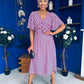 Saoirse Angel Sleeve Midi Dress Polka Pink