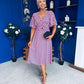 Saoirse Angel Sleeve Midi Dress Polka Pink