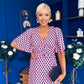 Saoirse Angel Sleeve Midi Dress Polka Pink