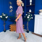 Saoirse Angel Sleeve Midi Dress Polka Pink