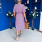 Saoirse Angel Sleeve Midi Dress Polka Pink