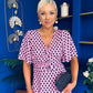 Saoirse Angel Sleeve Midi Dress Polka Pink