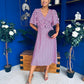 Saoirse Angel Sleeve Midi Dress Polka Pink