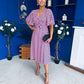 Saoirse Angel Sleeve Midi Dress Polka Pink
