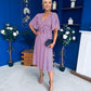 Saoirse Angel Sleeve Midi Dress Polka Pink