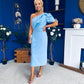 April Pearl Detail Occasion Midi Dress Pwr Blue
