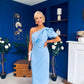 April Pearl Detail Occasion Midi Dress Pwr Blue