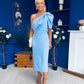 April Pearl Detail Occasion Midi Dress Pwr Blue