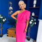 April Pearl Detail Occasion Midi Dress Hot Pink