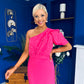 April Pearl Detail Occasion Midi Dress Hot Pink