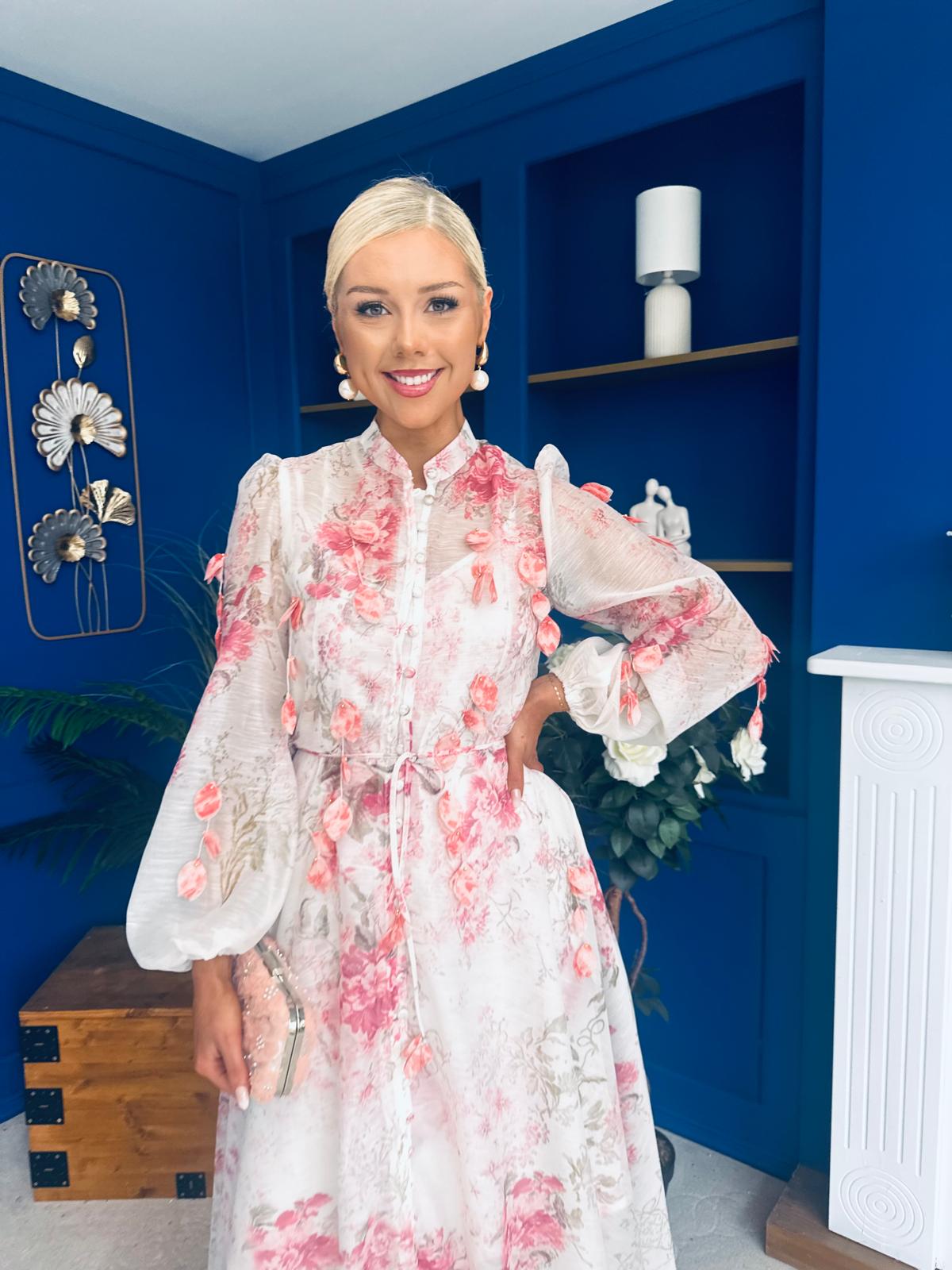 Darla Detailed Midi Shirt Dress Floral