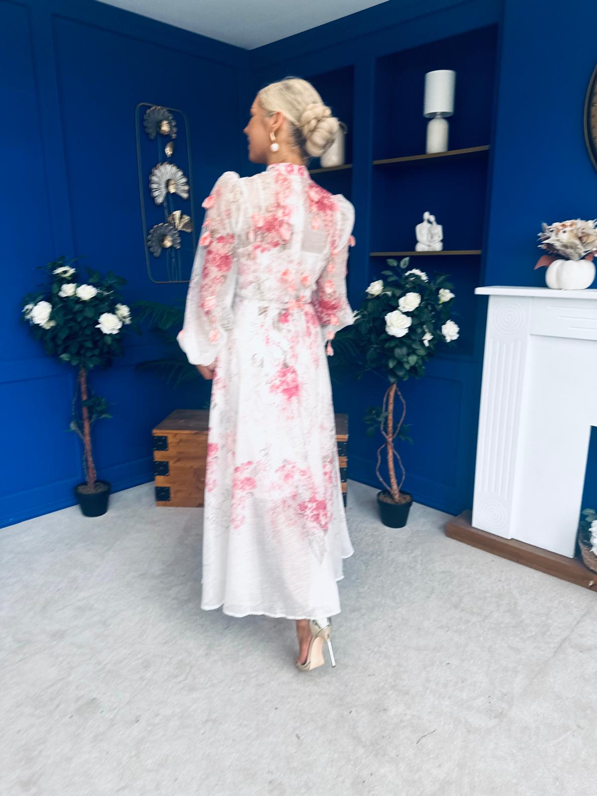 Darla Detailed Midi Shirt Dress Floral