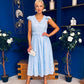 Jodie Crochet Detail Occasion Dress Pwr Blue