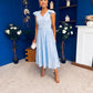 Jodie Crochet Detail Occasion Dress Pwr Blue