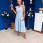 Jodie Crochet Detail Occasion Dress Pwr Blue