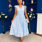Jodie Crochet Detail Occasion Dress Pwr Blue