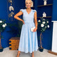 Jodie Crochet Detail Occasion Dress Pwr Blue