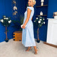 Jodie Crochet Detail Occasion Dress Pwr Blue