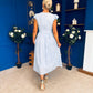 Jodie Crochet Detail Occasion Dress Pwr Blue