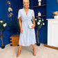 Mabel Pleat Detail Midi Dress Pwr Blue