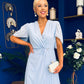 Mabel Pleat Detail Midi Dress Pwr Blue