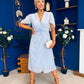 Mabel Pleat Detail Midi Dress Pwr Blue