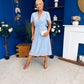 Mabel Pleat Detail Midi Dress Pwr Blue