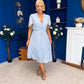 Mabel Pleat Detail Midi Dress Pwr Blue