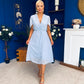 Mabel Pleat Detail Midi Dress Pwr Blue