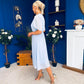 Mabel Pleat Detail Midi Dress Pwr Blue
