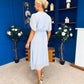 Mabel Pleat Detail Midi Dress Pwr Blue