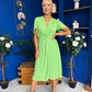 Mabel Pleat Detail Midi Dress Apple Green