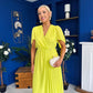Mabel Pleat Detail Midi Dress Lime