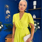 Mabel Pleat Detail Midi Dress Lime