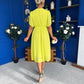 Mabel Pleat Detail Midi Dress Lime
