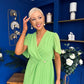 Mabel Pleat Detail Midi Dress Apple Green