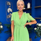 Mabel Pleat Detail Midi Dress Apple Green