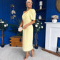 April Pearl Detail Occasion Midi Dress Yellow