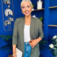 Laura Ruched Sleeve Blazer Khaki