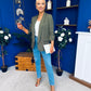 Laura Ruched Sleeve Blazer Khaki