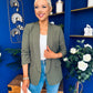 Laura Ruched Sleeve Blazer Khaki