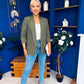 Laura Ruched Sleeve Blazer Khaki